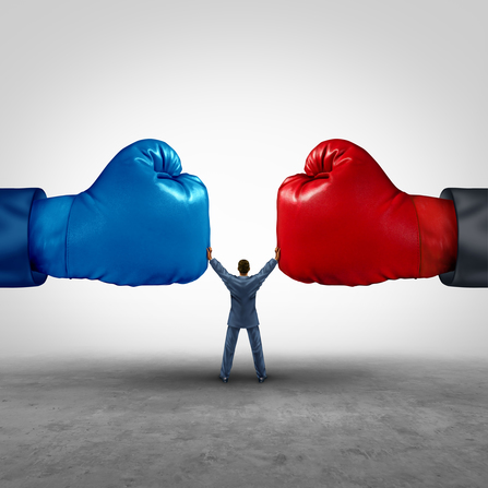 Man Holding Back boxing Gloves